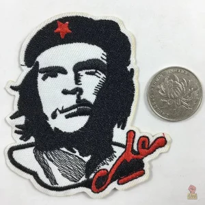 Ecusson Che Guevara sur fond blanc, 8x7 cm