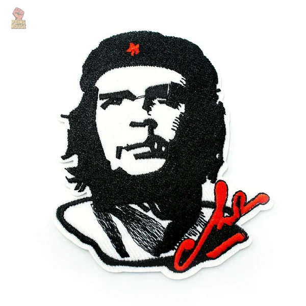Portrait emblématique de Che Guevara, écusson rouge