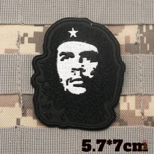 Ecusson Che Guevara portrait tactique fond noir Velcro 5x7cm