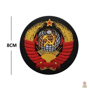 Ecusson URSS armoires globe étoile fond noir rond