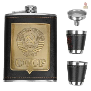 Coffret contenant flasque et deux verres de 8 oz