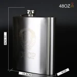Flasque 18oz CCCP en inox avec étui en cuir marron