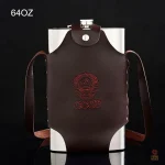 Flasque communiste 48oz, design classique en cuir marron
