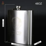 Flasque CCCP en cuir marron et inox 64 oz