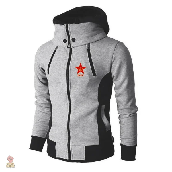 Hoodie à col tactique, style CCCP