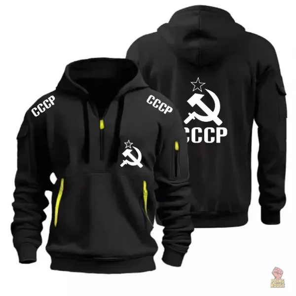 hoodie-zip-noir-cccp-kgb-tactique-details-neon-1 Hoodie zip noir CCCP KGB avec détails néon