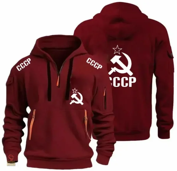 Hoodie CCCP avec éléments néon et style tactique