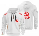 Sweat zippé noir CCCP KGB, look urbain et moderne