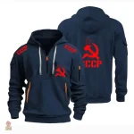 Hoodie noir stylé avec détails néon et zippé pratique