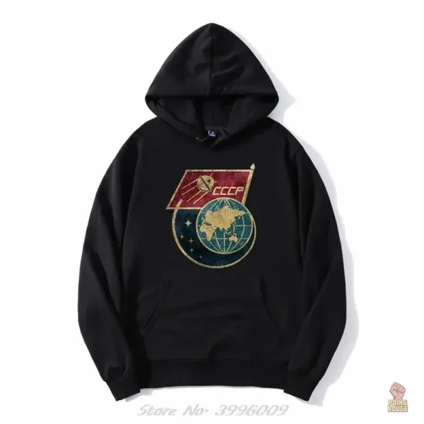 Sweat à capuche noir avec logo CCCP