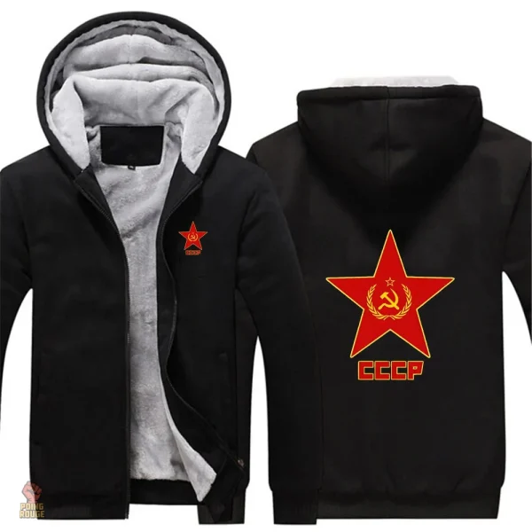 hoodie-zip-noir-doublure-sherpa-cccp-etoile-hiver-1 Hoodie zip noir avec doublure sherpa CCCP