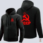 Hoodie CCCP rouge avec design emblématique