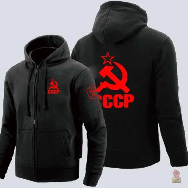 Hoodie CCCP rouge avec design emblématique