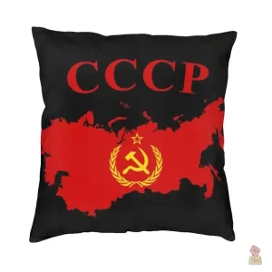 Housse de coussin CCCP rouge et noir