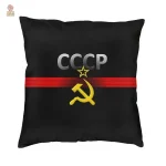 Coussin à motifs CCCP sur fond noir