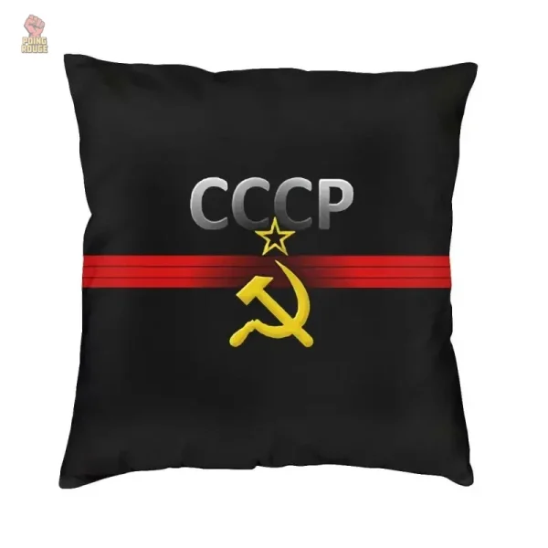 Coussin à motifs CCCP sur fond noir