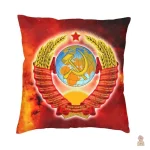 Coussin CCCP, mélange de noir et rouge audacieux