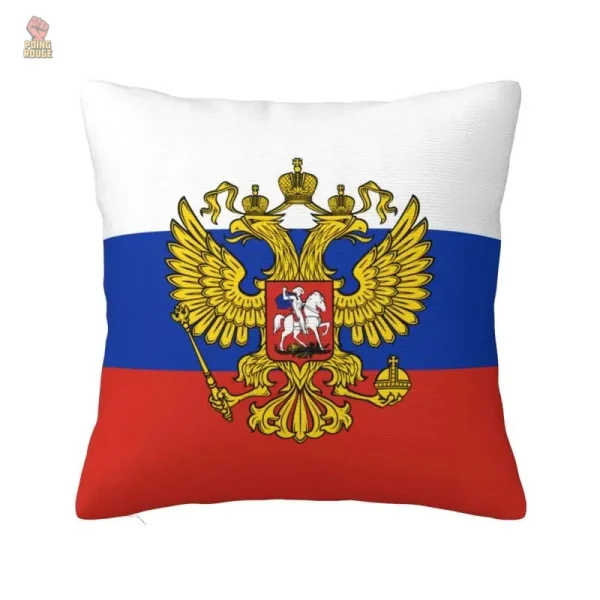 Housse coussin CCCP logo fond rouge faucille marteau étoile or - vue 9