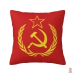 Housse coussin CCCP logo fond rouge faucille marteau étoile or - vue 10