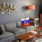 CCCP étoile dorée sur fond rouge pour décoration intérieure