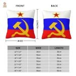 Coussin rouge avec emblème CCCP et étoile dorée