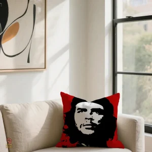 Housse coussin Che Guevara portrait noir fond sombre