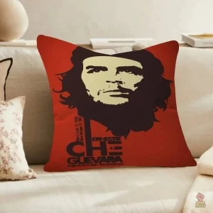 Housse coussin Che Guevara portrait fond jaune doré