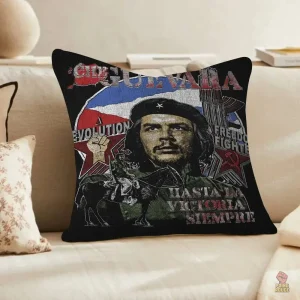 Housse coussin Che Guevara portrait rouge foncé