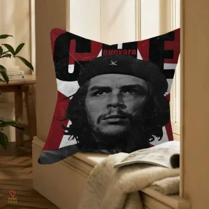 Coussin design grunge avec portrait révolutionnaire