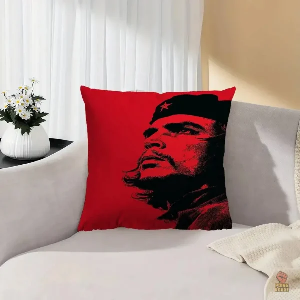 Coussin en tissu avec motif Che Guevara sépia