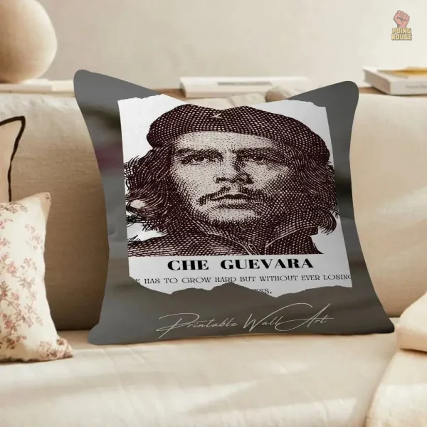 housse-coussin-che-guevara-portrait-revolutionnaire-vert-sarvwl-1 Housse coussin Che Guevara portrait révolutionnaire
