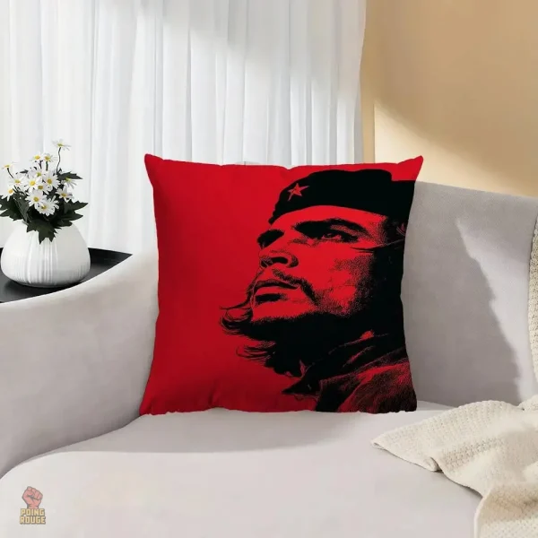 Housse de coussin avec portrait iconique de Che