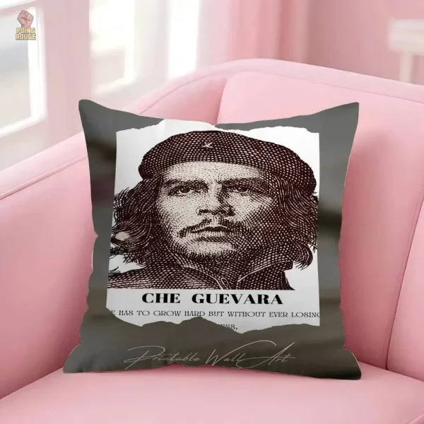 Coussin avec portrait de Che Guevara en couleur sombre
