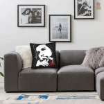 Coussin Che Guevara, style vintage sur fond doré
