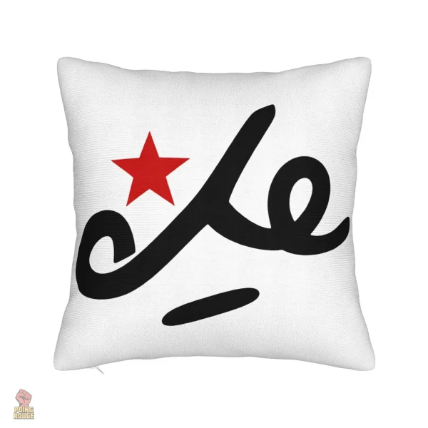 Coussin orange pastel avec motif Che Guevara