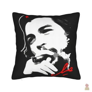 Housse de coussin rétro Che Guevara vert foncé