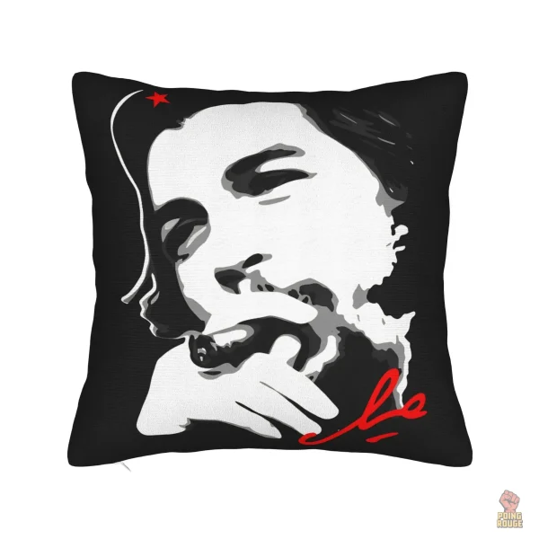 Housse de coussin rétro Che Guevara vert foncé