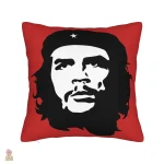 Coussin décoratif vert sombre avec image emblématique