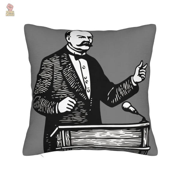 Coussin au style vintage avec l'affiche de Lenine