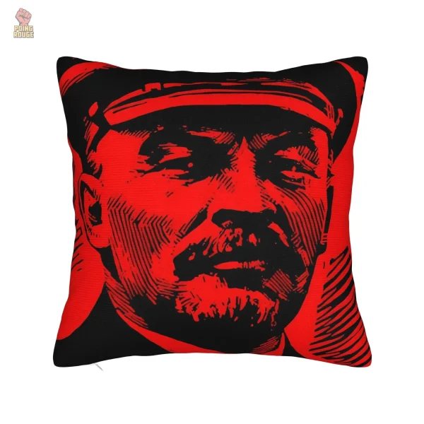 Coussin décoratif aux couleurs rouges, thème Lénine