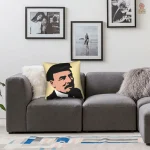 Housse de coussin rouge sombre avec portrait Lénine