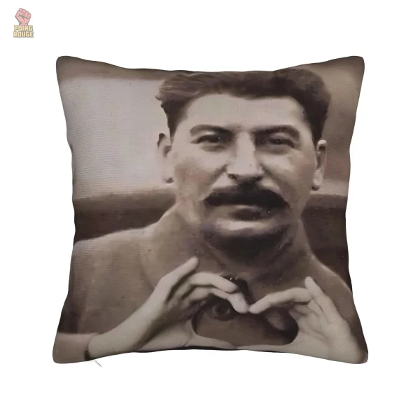 Housse de coussin beige crème, portrait Lénine