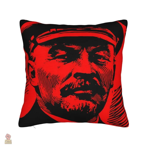 Housse de coussin rouge avec illustration de Lenine