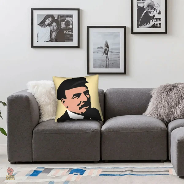 Coussin avec motif historique de Lenine en profil
