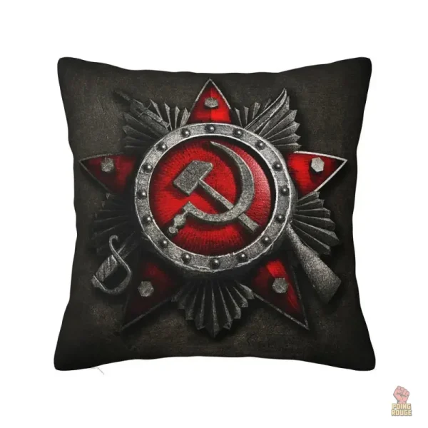 Housse coussin typographie minimaliste fond noir - vue 6