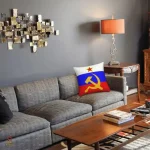 Housse de coussin style communiste avec aigle