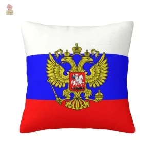 Housse coussin or drapeau Russie aigle à deux têtes
