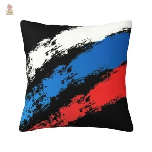 Housse de coussin Russie avec éclaboussures sur fond noir