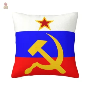 Coussin graphique drapeau Russie sur fond noir