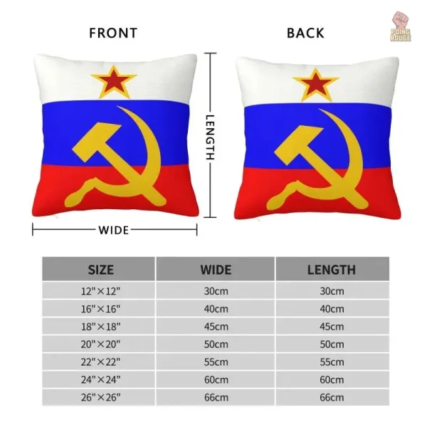 Coussin orné du drapeau russe et symbole de l'URSS